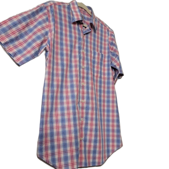 Peter MIllar Short-Sleeve Button-Down Men's Shirt SIze Medium Blue Red P… - Picture 3 of 5